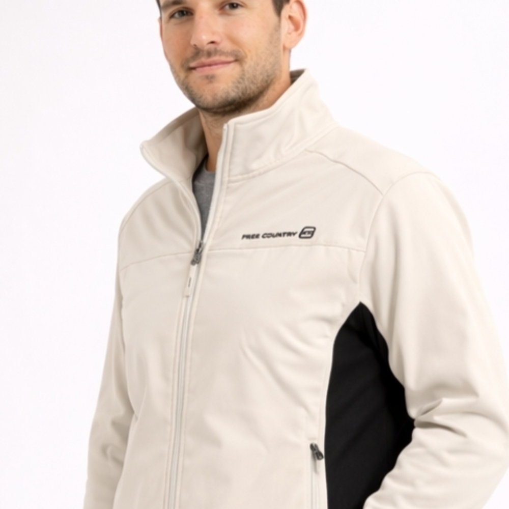 Free Country Men's Off-White and Black Performance Jacket